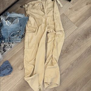 Beige Cargo Pants